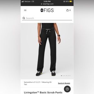 FIGS livingston basic scrub pants in black size M *lightly used*